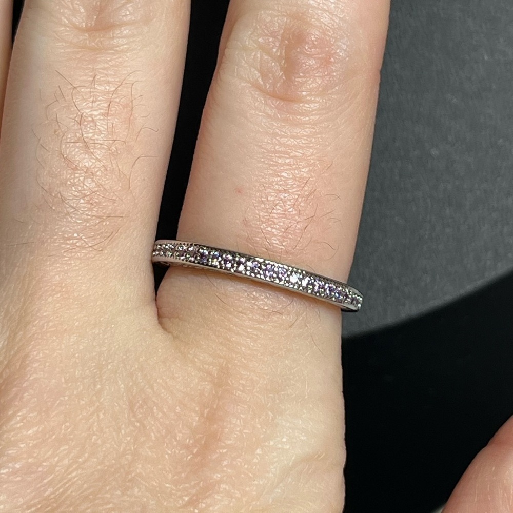 Anniversary band purple stone ring. 
Size 8. 
Layer with other rings